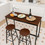 Costway 41527806 3 Piece Pub Table and Stools Kitchen Dining Set-Brown