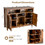 Costway 39176825 Farmhouse Sideboard with Detachable Wine Rack and Cabinets-Rustic Brown
