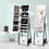 Costway 95406281 Jewelry Cabinet with Full Length Mirror-White