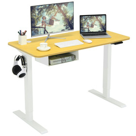 Costway 30182459 48-Inch Electric Standing Adjustable Desk with Control Panel and USB Port-Natural