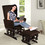 Costway 13496752 Baby Nursery Relax Rocker Rocking Chair Glider and Ottoman Cushion Set-Brown
