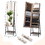 Costway 81937426 Freestanding Jewelry Cabinet with Full-Length Mirror-Rustic Brown
