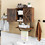 Costway 76983421 2-Door Bathroom Wall-Mounted Medicine Cabinet with Open Shelf and Towel Rack-Rustic Brown