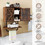Costway 76983421 2-Door Bathroom Wall-Mounted Medicine Cabinet with Open Shelf and Towel Rack-Rustic Brown