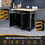 Costway 65481729 Kitchen Island with Storage and 3-Level Adjustable Shelves-Black