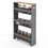 Costway 94318062 Rolling Kitchen Slim Storage Cart Mobile Shelving Organizer with Handle-Gray