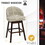 Costway 04279856 Set of 2 Swivel Bar Stools with Rubber Wood Legs and Padded Back-Beige