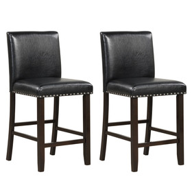 Costway 96783125 Set of 2 PVC Leather Bar Stools with Back for Kitchen Island