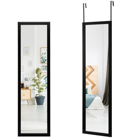 Costway 97268501 Full Length Wall Mounted Mirror with PS Frame and Explosion-proof Film-Black