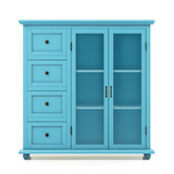 Costway 40598761 Buffet Sideboard Table Kitchen Storage Cabinet with Drawers and Doors-Blue
