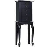 Costway 96751028 2 Colors Armoire Storage Standing Jewelry Cabinet with Mirror-Black