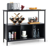 Costway 25497681 Modern Kitchen Buffet Sideboard with 3 Compartments-Black