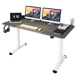 Costway 56913784 55 Inch Electric Height Adjustable Office Desk with Hook-Gray