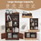Costway 49821375 4 Tiers Bookshelf with 4 Cubes Display Shelf and 2 Doors-Brown