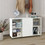 Costway 12695437 Wood Storage Cabinet with Wheels and 6 Compartments-White