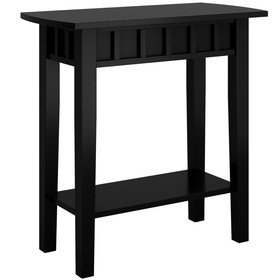 Costway 43971862 2-Tier Narrow Wood End Table with Storage Shelf for Small Spaces-Black