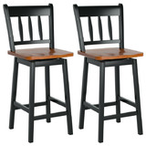 Costway 23894601 24.5 Inches Set of 2 Swivel Bar Stools with 360° Swiveling-Black