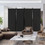 Costway 31487659 4-Panel Folding Room Divider 6 Feet Rolling Privacy Screen with Lockable Wheels-Black