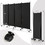 Costway 31487659 4-Panel Folding Room Divider 6 Feet Rolling Privacy Screen with Lockable Wheels-Black