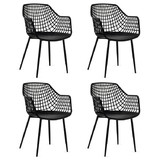 Costway 23748196 Set of 4 Heavy Duty Modern Dining Chair with Airy Hollow Backrest-Black