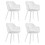 Costway 23748196 Set of 4 Heavy Duty Modern Dining Chair with Airy Hollow Backrest-White