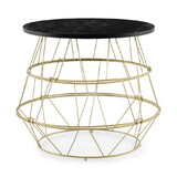 Costway 72835961 Round Metal Frame End Table with Removable Top-Golden