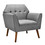 Costway 13486597 Modern Tufted Fabric Accent Chair with Rubber Wood Legs-Gray