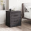 Costway 37861254 Wood Compact Floor Nightstand with Storage Drawers-Dark Gray