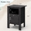 Costway 91732456 Compact Floor Farmhouse Nightstand with Open Shelf and Cabinet-Dark Gray