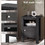 Costway 91732456 Compact Floor Farmhouse Nightstand with Open Shelf and Cabinet-Dark Gray