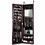 Costway 92540671 Full Length Mirror Jewelry Cabinet with Ring Slots and Necklace Hooks-Dark Brown