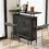 Costway 75694823 4-Tier Liquor Bar Table with 6 Glass Holders and Metal Footrest-Black