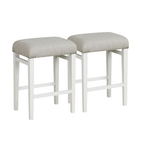 Costway 94875132 2 Pieces 24.5/29.5 Inch Backless Barstools with Padded Seat Cushions-24.5 inches