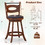 Costway 92648375 2 Pieces 24/29 inch Swivel Bar Stools with Curved Backrest and Seat Cushions-24 inches