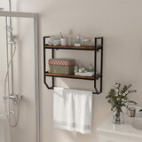 Costway 79485261 Over the Toilet Shelf Wall Mounted with Metal Frame for Bathroom