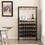 Costway 95748362 Freestanding Wine Bakers Rack with 4-Tier Wine Storage and 4 Rows of Stemware Racks