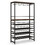 Costway 95748362 Freestanding Wine Bakers Rack with 4-Tier Wine Storage and 4 Rows of Stemware Racks