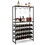 Costway 95748362 Freestanding Wine Bakers Rack with 4-Tier Wine Storage and 4 Rows of Stemware Racks