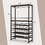 Costway 95748362 Freestanding Wine Bakers Rack with 4-Tier Wine Storage and 4 Rows of Stemware Racks