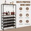 Costway 95748362 Freestanding Wine Bakers Rack with 4-Tier Wine Storage and 4 Rows of Stemware Racks