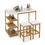 Costway 68945327 3 Pieces Gold Bar Table Set for 2 with 3-Tier Storage Shelves-Golden
