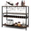 Costway 87619542 Wine Rack Table With 4 Rows of Glass Holders