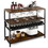 Costway 87619542 Wine Rack Table With 4 Rows of Glass Holders
