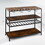 Costway 87619542 Wine Rack Table With 4 Rows of Glass Holders