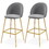 Costway 15976324 29 Inches Bar Stools Set of 2 with Padded Seats-Gray