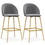 Costway 15976324 29 Inches Bar Stools Set of 2 with Padded Seats-Gray