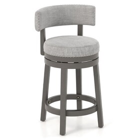 Costway 27/31 Inch Swivel Bar Stool with Upholstered Back Seat and Footrest-27 inches