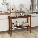 Costway 95872361 2-Tier Freestanding Wooden Console Table with Open Shelf