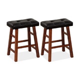 Costway Set of 2 Modern Backless Bar Stools with Padded Cushion-24 inches