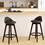Costway 57162493 2 Pieces Cushioned Swivel Bar Stool Set with Low Back-Black